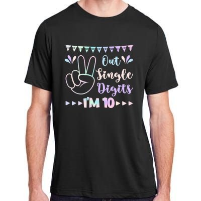 Peace Out Single Digits I'm 10 Gift Adult ChromaSoft Performance T-Shirt