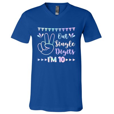 Peace Out Single Digits I'm 10 Gift V-Neck T-Shirt