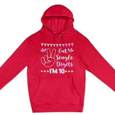 Peace Out Single Digits I'm 10 Gift Premium Pullover Hoodie