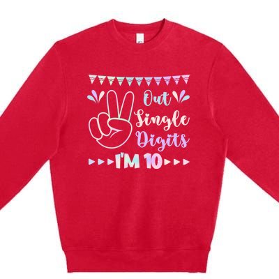 Peace Out Single Digits I'm 10 Gift Premium Crewneck Sweatshirt