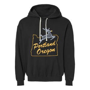 Portland Oregon Swea Garment-Dyed Fleece Hoodie