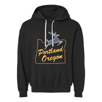 Portland Oregon Swea Garment-Dyed Fleece Hoodie