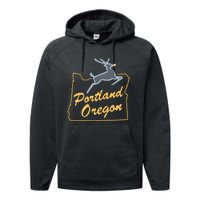 Portland Oregon Swea Performance Fleece Hoodie