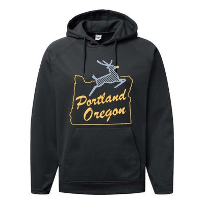 Portland Oregon Swea Performance Fleece Hoodie