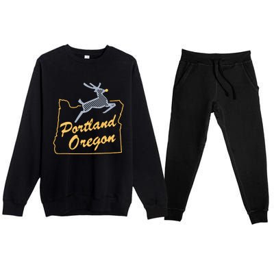 Portland Oregon Swea Premium Crewneck Sweatsuit Set