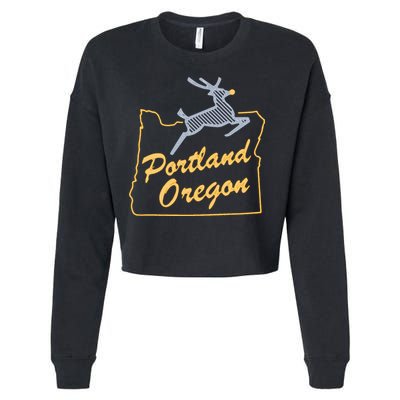 Portland Oregon Swea Cropped Pullover Crew