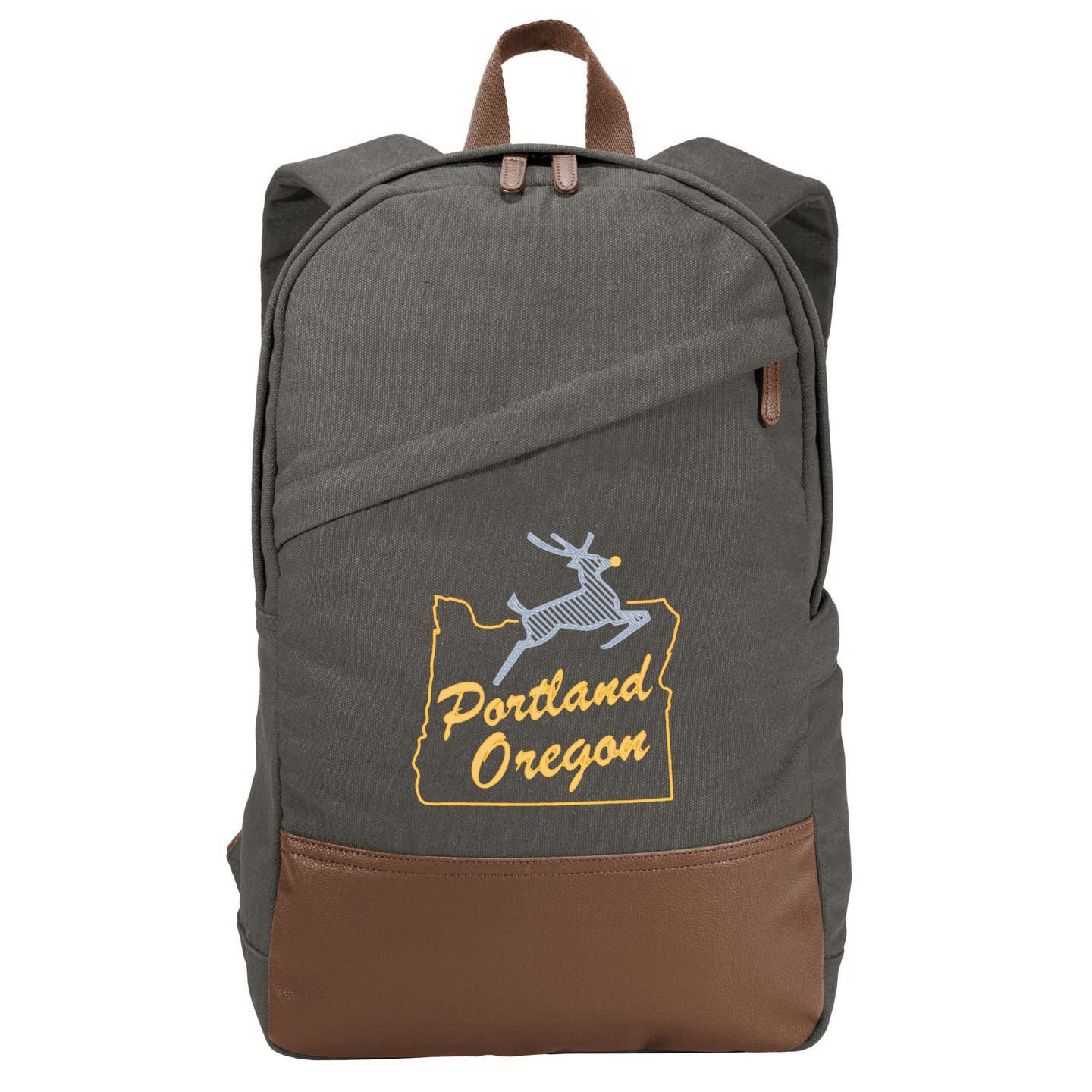 Portland Oregon Swea Cotton Canvas Backpack
