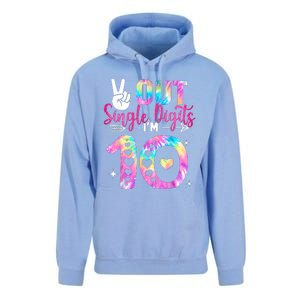 Peace Out Single Digits Im 10 Digits Tie Dye Birthday Girls Unisex Surf Hoodie