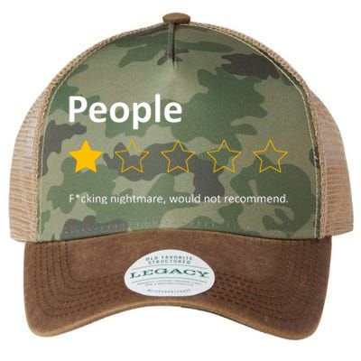 People One Star Fucking Nightmare Would Not Recommend Sarcastic Review Legacy Tie Dye Trucker Hat