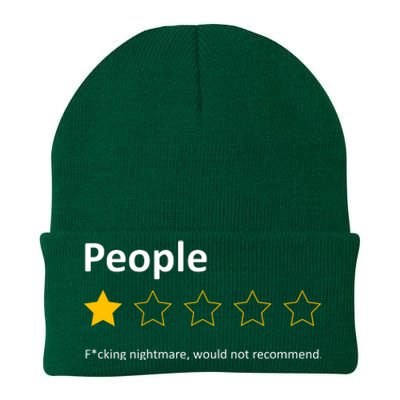 People One Star Fucking Nightmare Would Not Recommend Sarcastic Review Knit Cap Winter Beanie