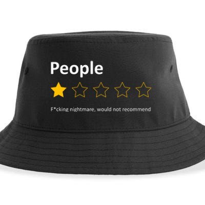 People One Star Fucking Nightmare Would Not Recommend Sarcastic Review Sustainable Bucket Hat