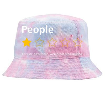 People One Star Fucking Nightmare Would Not Recommend Sarcastic Review Tie-Dyed Bucket Hat