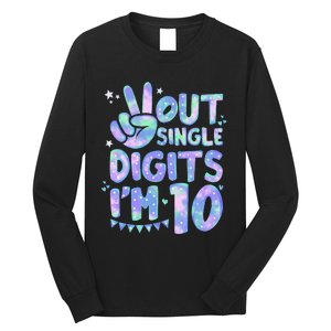 Peace Out Single Digits I'm 10 Year Old 10th Birthday Long Sleeve Shirt