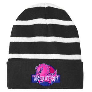 Property Of Sudbury Bulldog Funny Striped Beanie with Solid Band