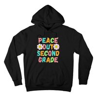 Peace Out Second Grade Cute Groovy Last Day of 2nd Grade Hoodie