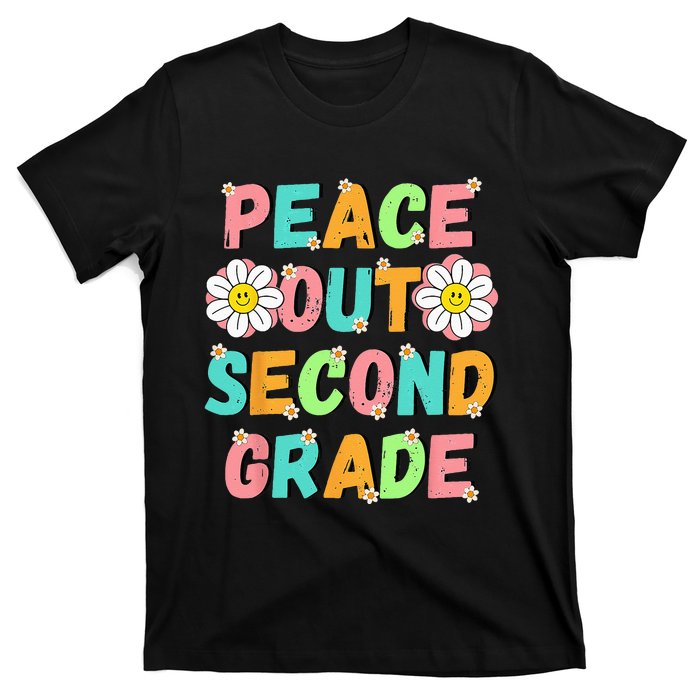 Peace Out Second Grade Cute Groovy Last Day of 2nd Grade T-Shirt