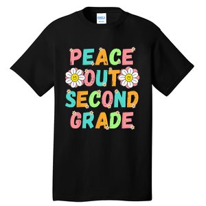 Peace Out Second Grade Cute Groovy Last Day of 2nd Grade Tall T-Shirt