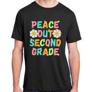 Peace Out Second Grade Cute Groovy Last Day of 2nd Grade Adult ChromaSoft Performance T-Shirt