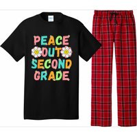 Peace Out Second Grade Cute Groovy Last Day of 2nd Grade Pajama Set