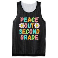 Peace Out Second Grade Cute Groovy Last Day of 2nd Grade Mesh Reversible Basketball Jersey Tank