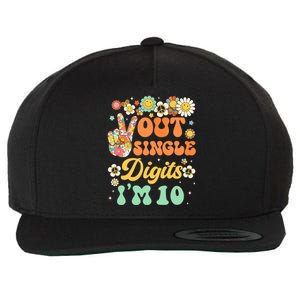 Peace Out Single Digits I'm 10 Retro Sunflower Groovy Wool Snapback Cap