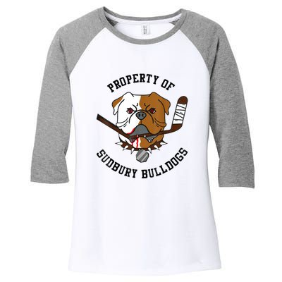 Property Of Sudbury Bulldog Funny Women's Tri-Blend 3/4-Sleeve Raglan Shirt