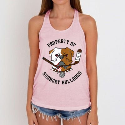 Property Of Sudbury Bulldog Funny Women's Knotted Racerback Tank