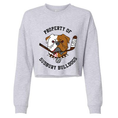 Property Of Sudbury Bulldog Funny Cropped Pullover Crew