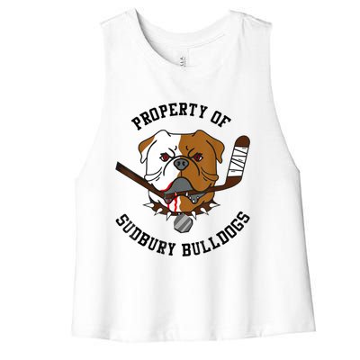 Property Of Sudbury Bulldog Funny Women's Racerback Cropped Tank