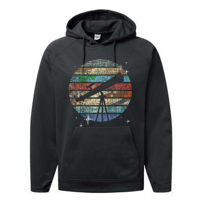 Planets Of Solar System Telescope Astronomy Science Fan Performance Fleece Hoodie