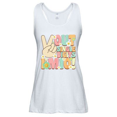 Peace Out Single Digits Retro Groovy 10th Birthday Ladies Essential Flowy Tank