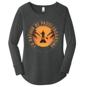 Paddleboarder On Sup Paddle Board For Standup Paddling Women's Perfect Tri Tunic Long Sleeve Shirt