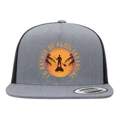 Paddleboarder On Sup Paddle Board For Standup Paddling Flat Bill Trucker Hat