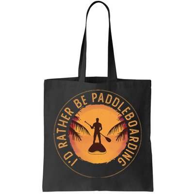 Paddleboarder On Sup Paddle Board For Standup Paddling Tote Bag