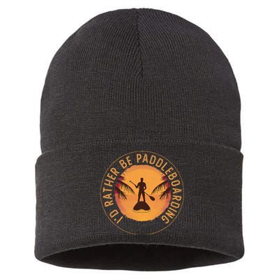 Paddleboarder On Sup Paddle Board For Standup Paddling Sustainable Knit Beanie