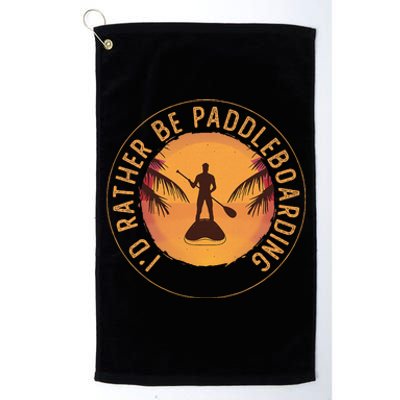 Paddleboarder On Sup Paddle Board For Standup Paddling Platinum Collection Golf Towel