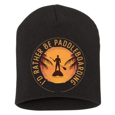 Paddleboarder On Sup Paddle Board For Standup Paddling Short Acrylic Beanie