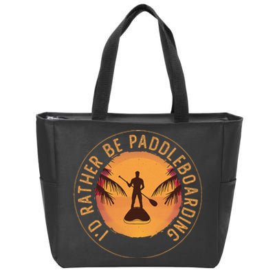 Paddleboarder On Sup Paddle Board For Standup Paddling Zip Tote Bag