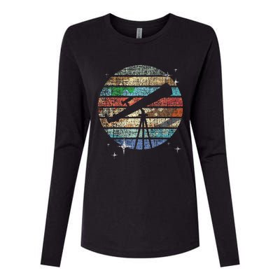 Planets Of Solar System Telescope Astronomy Science Fan Womens Cotton Relaxed Long Sleeve T-Shirt