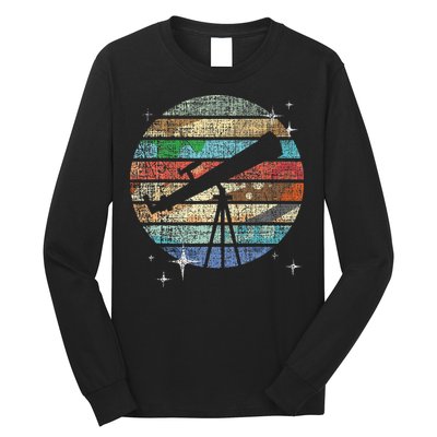 Planets Of Solar System Telescope Astronomy Science Fan Long Sleeve Shirt