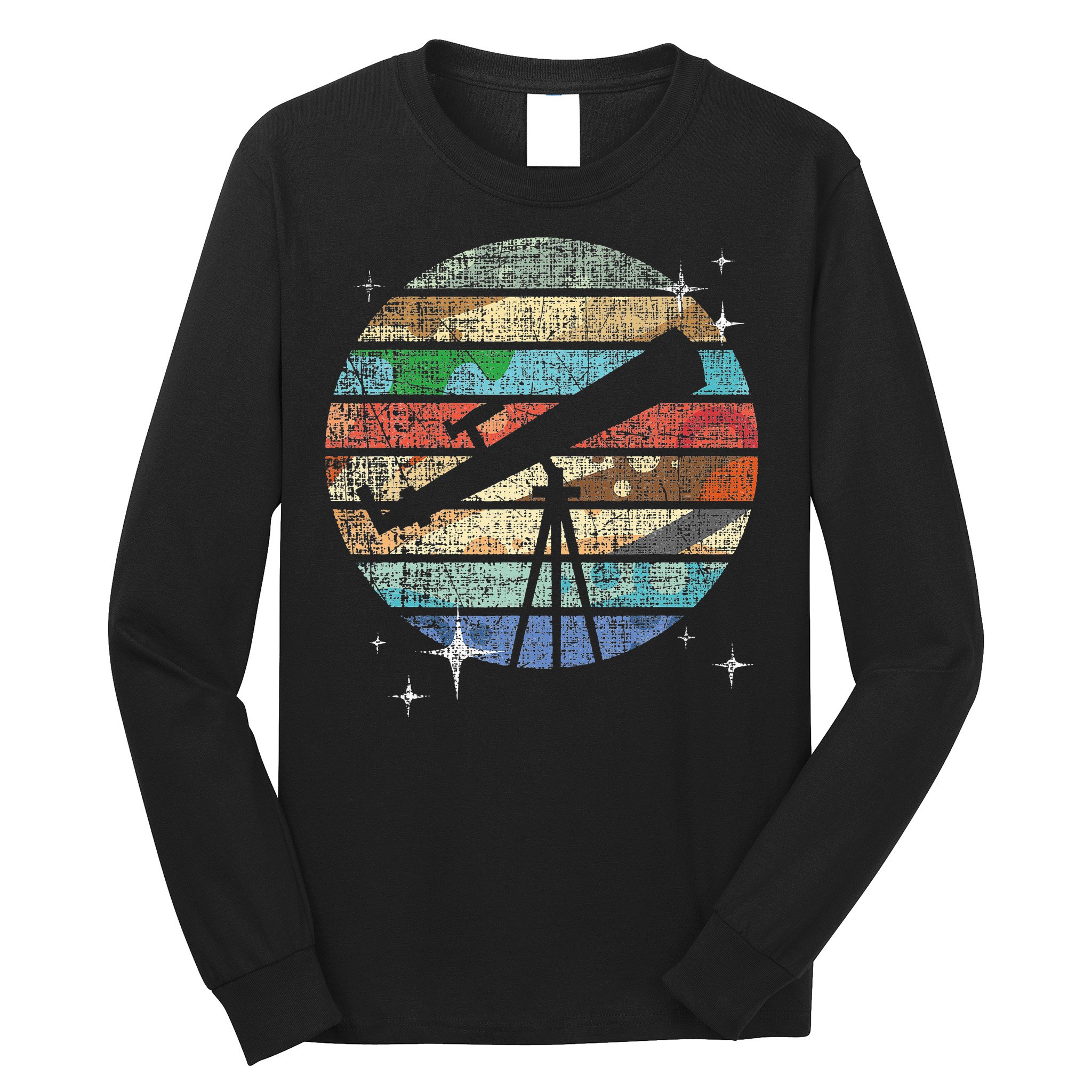 Planets Of Solar System Telescope Astronomy Science Fan Long Sleeve Shirt