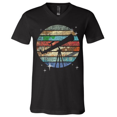 Planets Of Solar System Telescope Astronomy Science Fan V-Neck T-Shirt