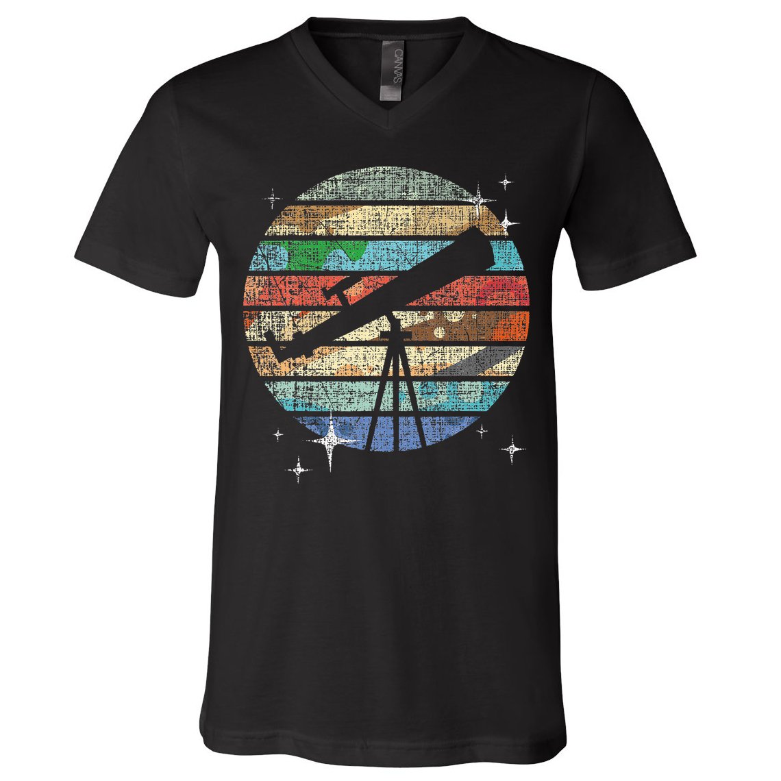 Planets Of Solar System Telescope Astronomy Science Fan V-Neck T-Shirt