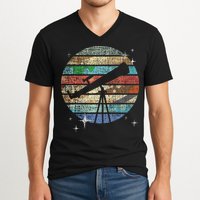 Planets Of Solar System Telescope Astronomy Science Fan V-Neck T-Shirt
