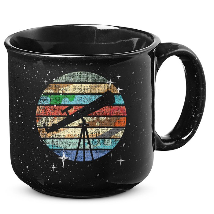 Planets Of Solar System Telescope Astronomy Science Fan 15oz Campfire Ceramic Mug