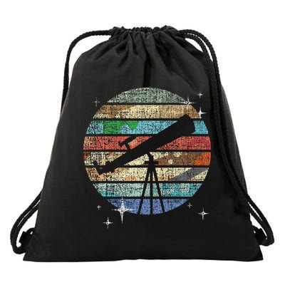 Planets Of Solar System Telescope Astronomy Science Fan Drawstring Bag