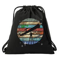 Planets Of Solar System Telescope Astronomy Science Fan Drawstring Bag