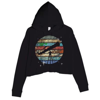 Planets Of Solar System Telescope Astronomy Science Fan Crop Fleece Hoodie