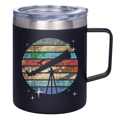Planets Of Solar System Telescope Astronomy Science Fan 12oz Stainless Steel Coffee Mug