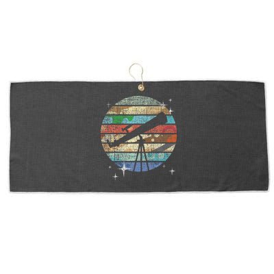 Planets Of Solar System Telescope Astronomy Science Fan Large Microfiber Waffle Golf Towel